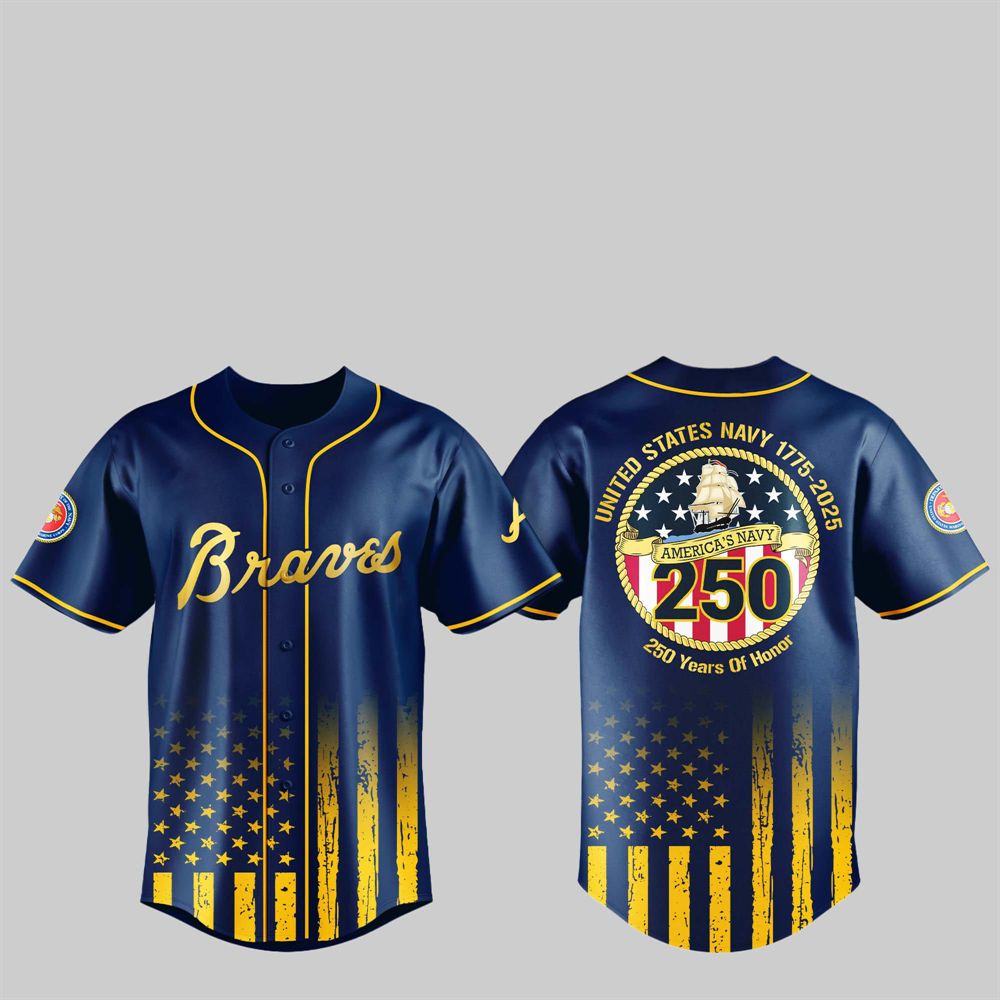 Braves US NAVY 250th Birthday Celebration Jersey - Grishko.com