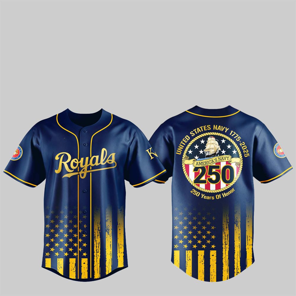 KC Royals US NAVY 250th Birthday Celebration Jersey - Grishko.com