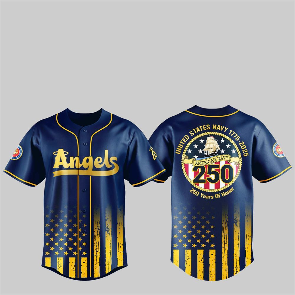 LA Angels US NAVY 250th Birthday Celebration Jersey - Grishko.com