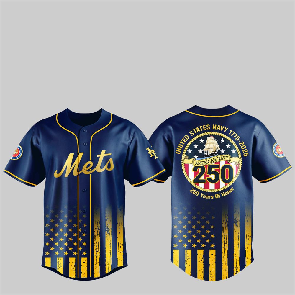 NY Mets US NAVY 250th Birthday Celebration Jersey - Grishko.com