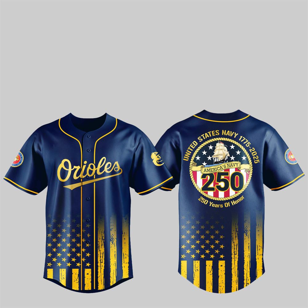 Orioles US NAVY 250th Birthday Celebration Jersey - Grishko.com