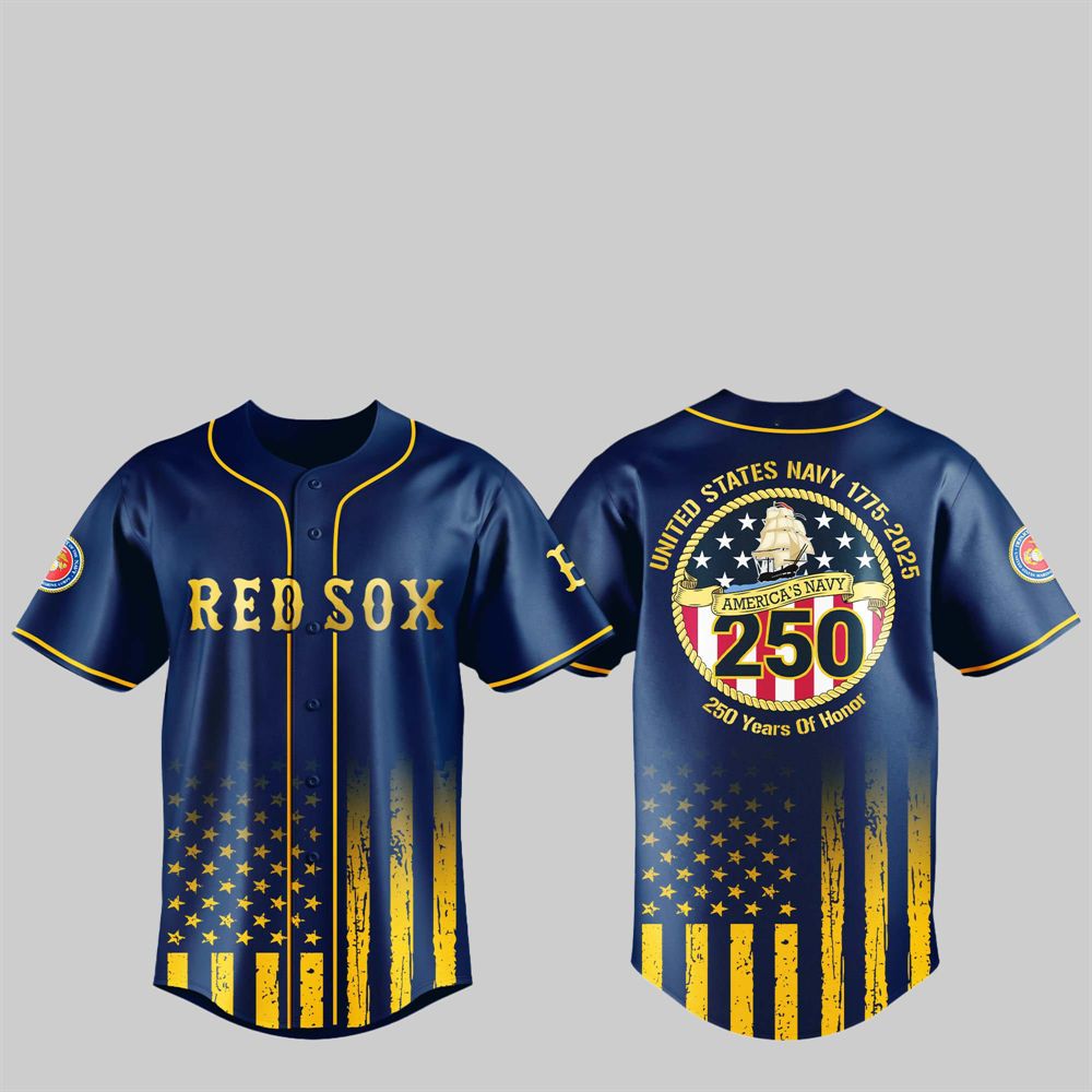 Red Sox US NAVY 250th Birthday Celebration Jersey - Grishko.com