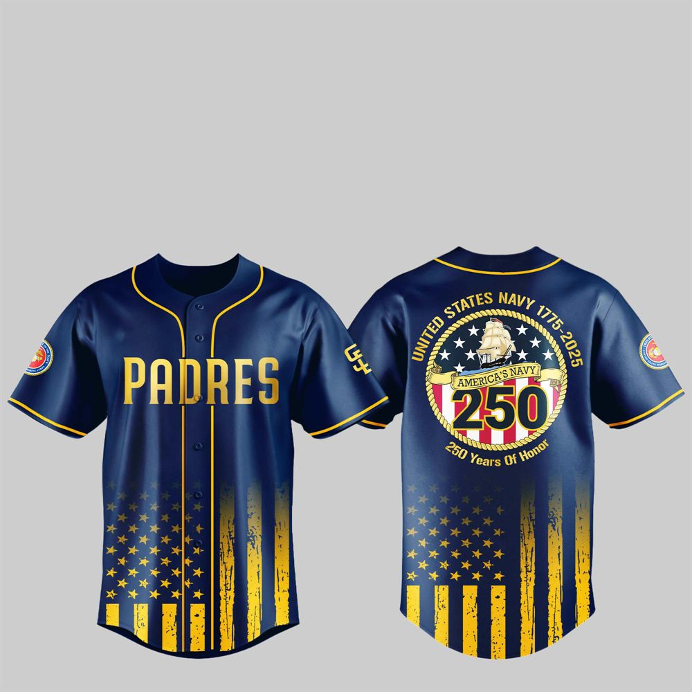 SD Padres US NAVY 250th Birthday Celebration Jersey - Grishko.com
