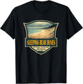 [100% Cotton] Sleeping Bear Dunes National Lakeshore Travel Retro Badge T-Shirts