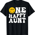 [100% Cotton]Groovy One Happy Dude Aunt 1st Family Matching T-Shirts