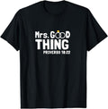 [100% Cotton]Proverbs Christian Couples Mrs. Good Thing T-Shirts