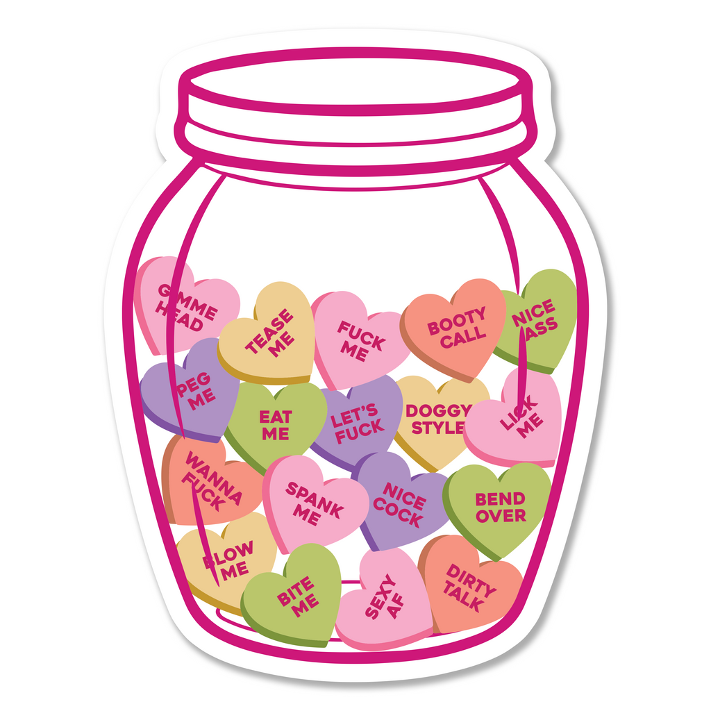 Candy Hearts NSFW Die Cut Sticker