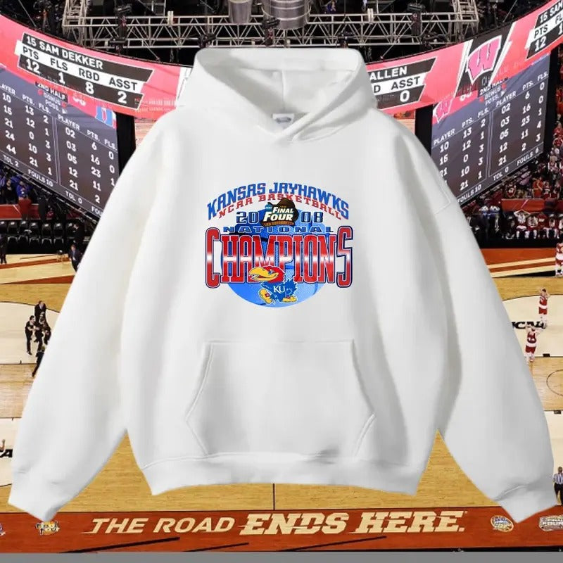 2008 NCAA Final Four Kansas Jayhawks Champions . Vintage Sports T-Shirts