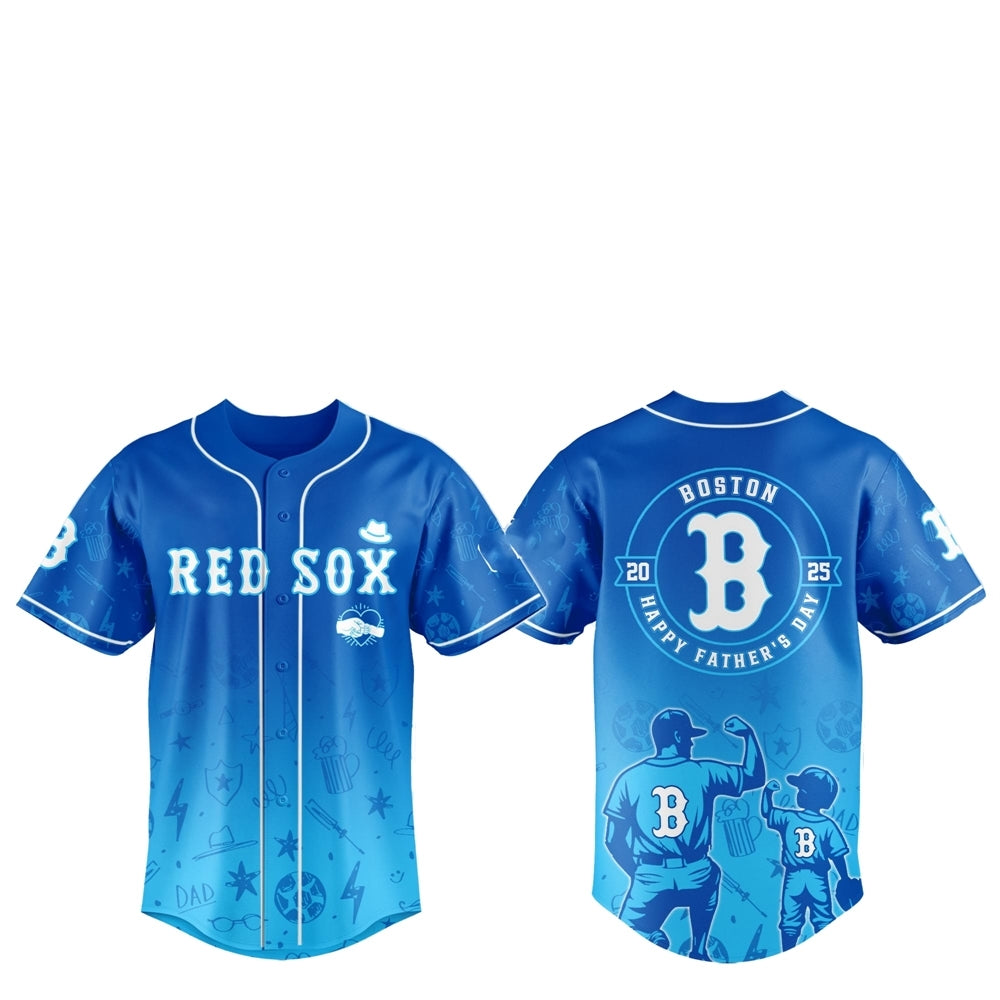 2025 Boston Red Sox Happy Father Day Baseball Jersey Combo - Grishko.com