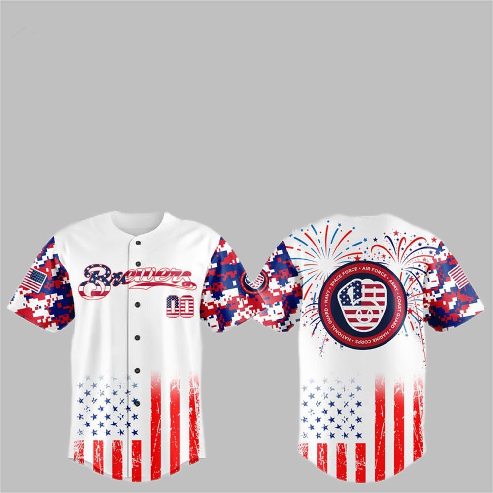 2025 Brewers The 4th of July Military Jersey - Grishko.com