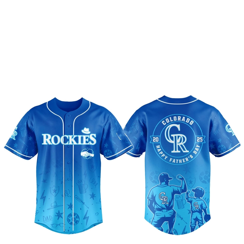 2025 Colorado Rockies Happy Father Day Baseball Jersey Combo - Grishko.com