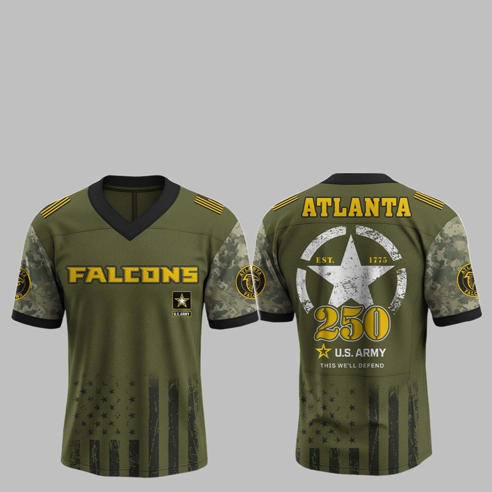 2025 Falcons 250th Anniversary US Army Jersey - Grishko.com