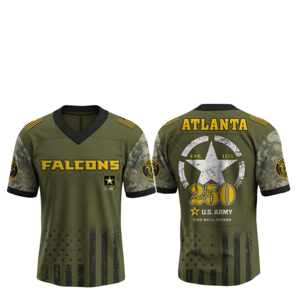 2025 Falcons 250th Anniversary US Army Jersey - Grishko.com