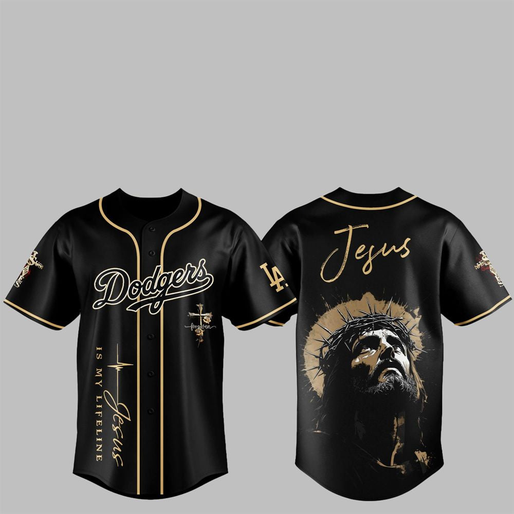 2025 LA Dodgers Jesus Baseball Jersey - Grishko.com