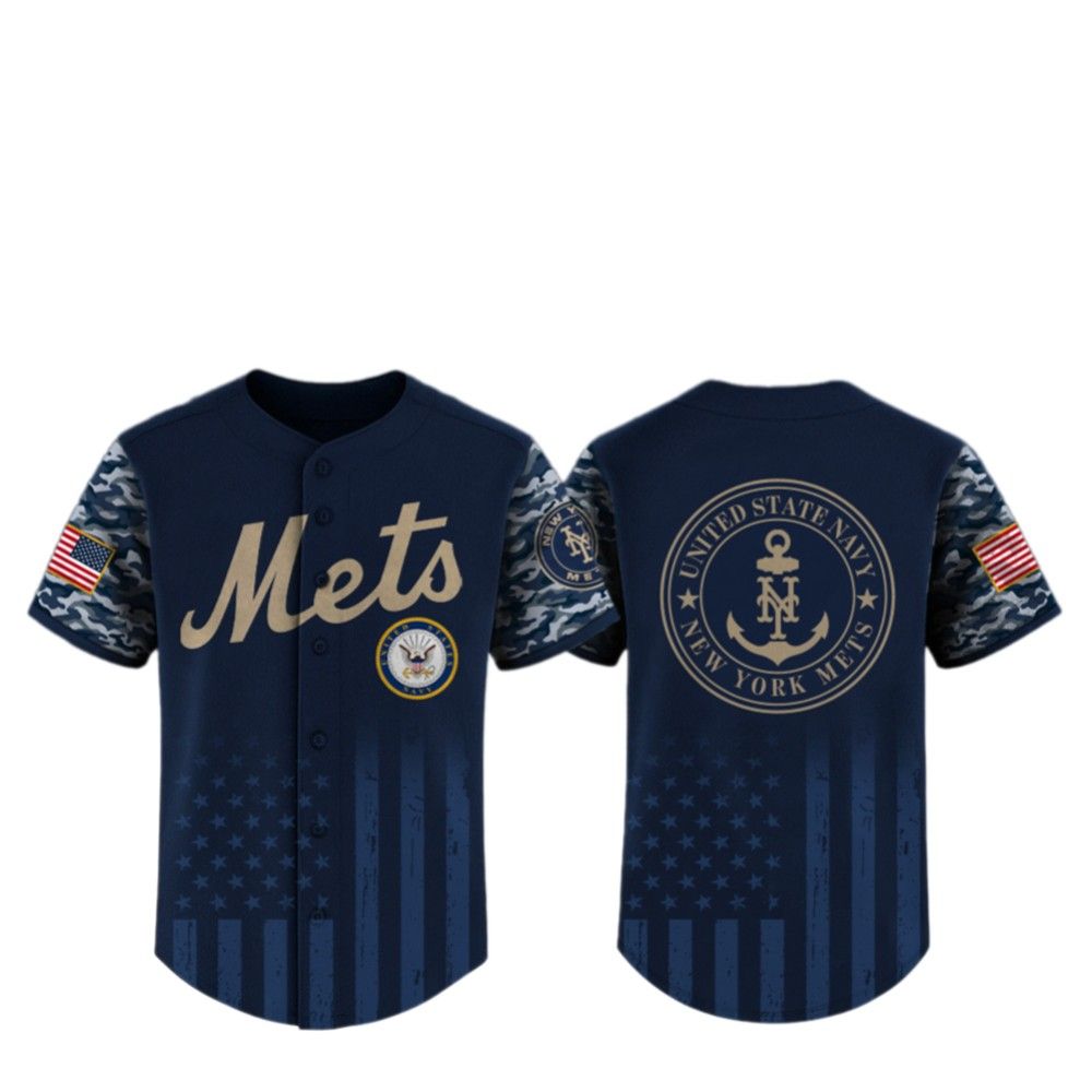 2025 NY Mets US Navy Appreciation Night Jersey - Grishko.com