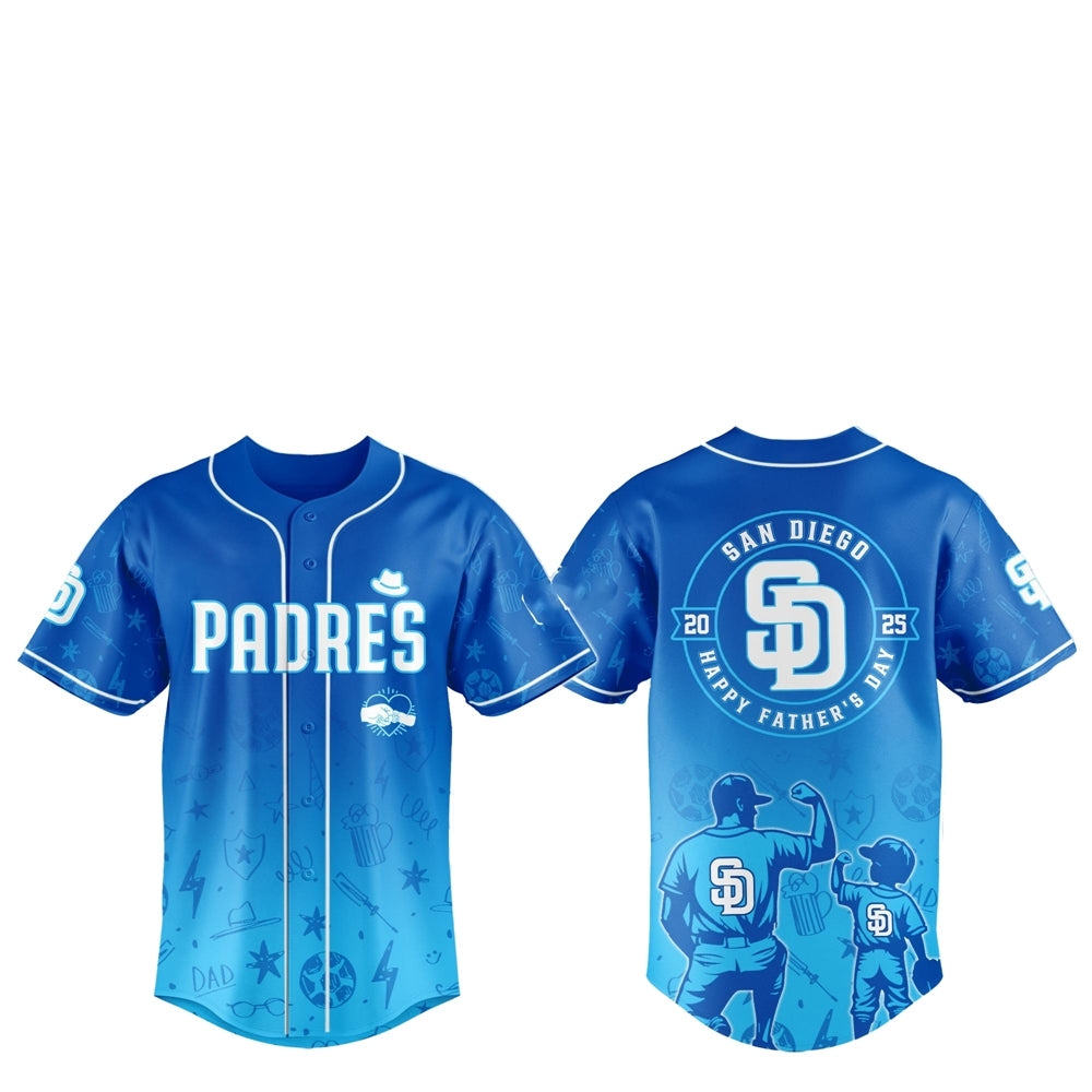 2025 SD Padres Happy Father Day Baseball Jersey Combo - Grishko.com