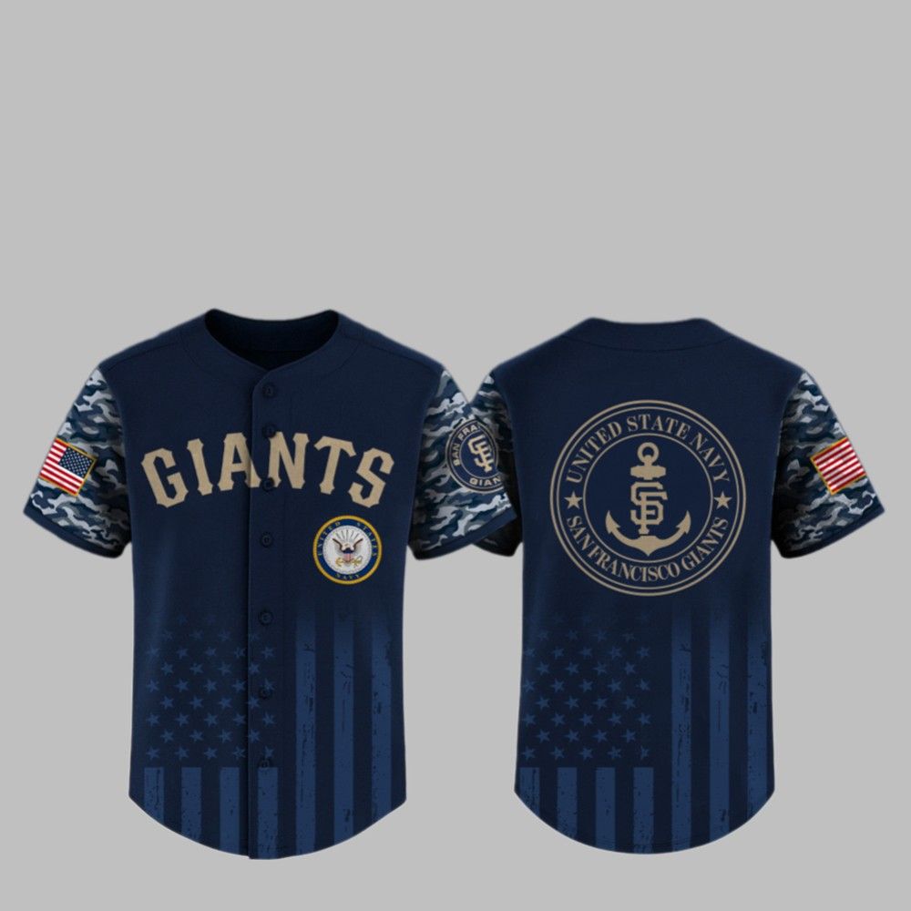 2025 SF Giants United State Navy Military Appreciation Night Jersey - Grishko.com