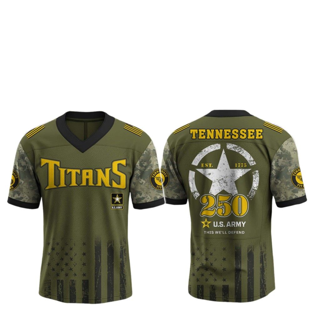 2025 Titans 250th Anniversary US Army Jersey - Grishko.com