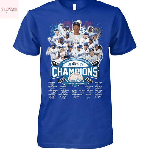 2025 National League Champions Los Angeles Dodgers Signature Unisex T-Shirt