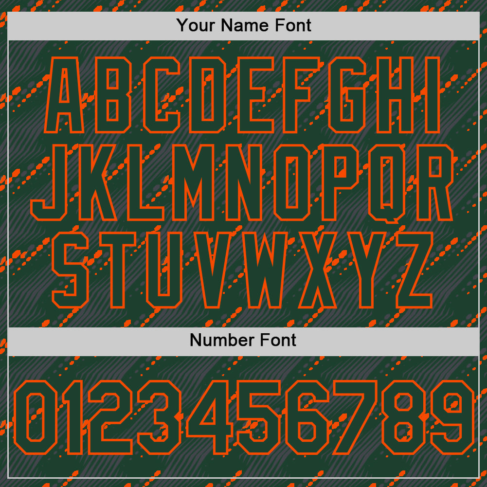 Custom Green Green-Orange 3D Pattern Design Slant Lines Authentic Baseball Jersey