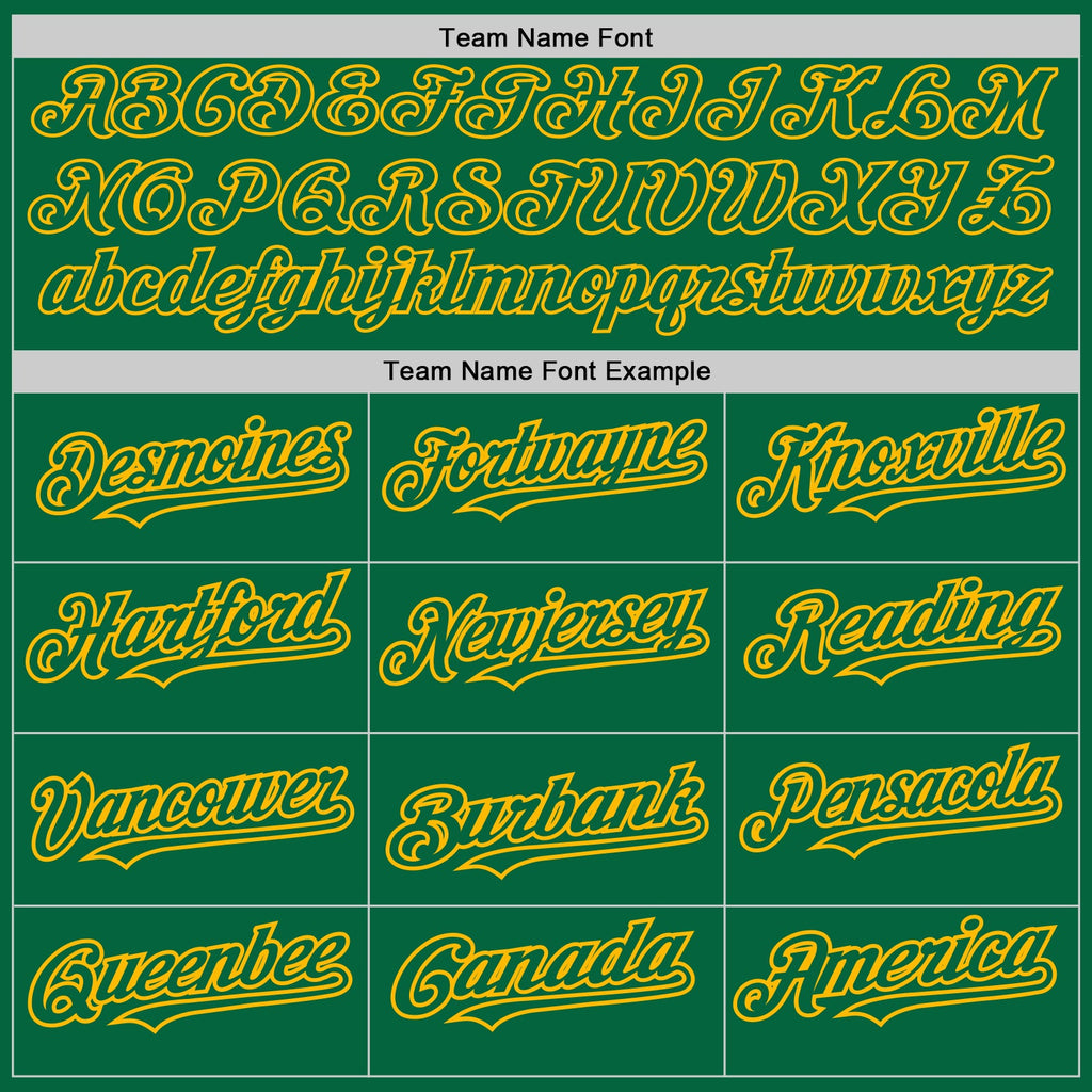 Custom Kelly Green Gold 3D Pattern Design Abstract Splatter Grunge Art Authentic Baseball Jersey