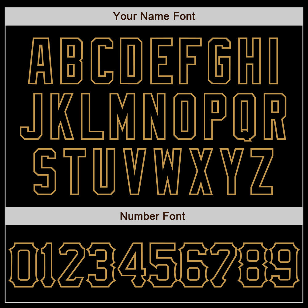 Custom Black Old Gold 3D Pattern Design Abstract Sharp Shape Authentic Baseball Jersey