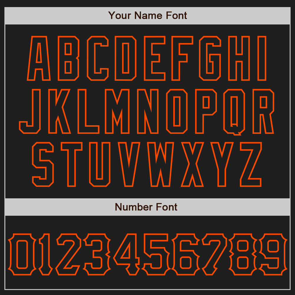 Custom Black Orange 3D Pattern Design Abstract Network Authentic Baseball Jersey