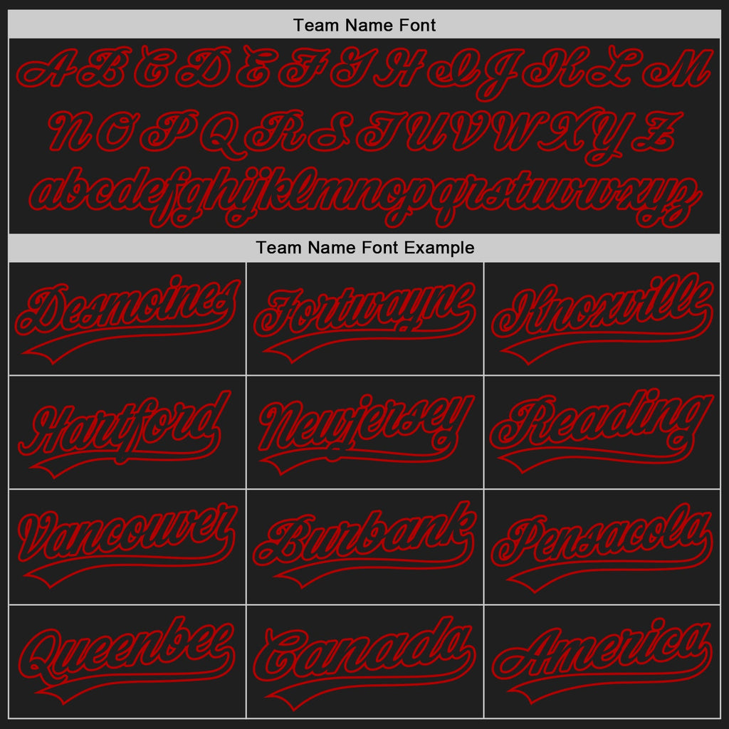 Custom Black Red 3D Pattern Design Curve Lines Authentic Baseball Jersey