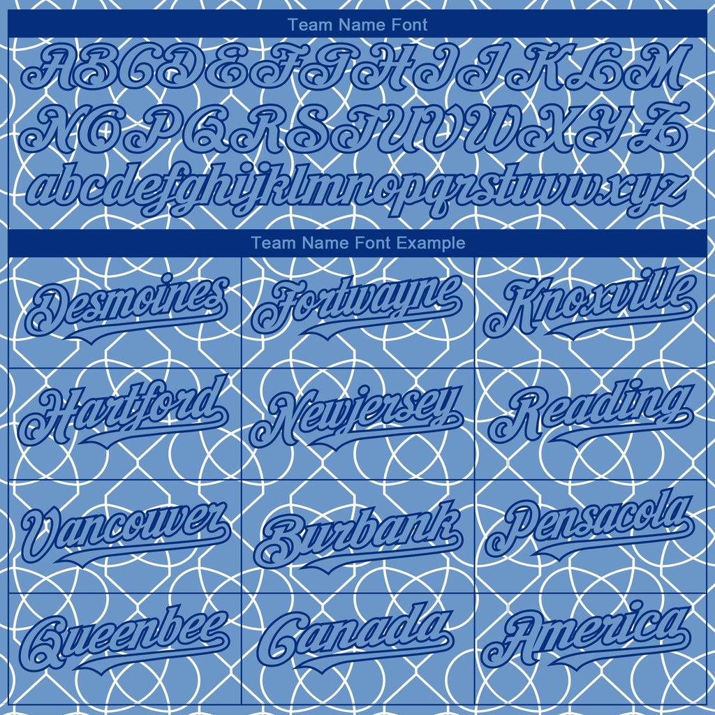 Custom Light Blue Black-White 3D Pattern Design Arabesque Shape Authentic Baseball Jersey