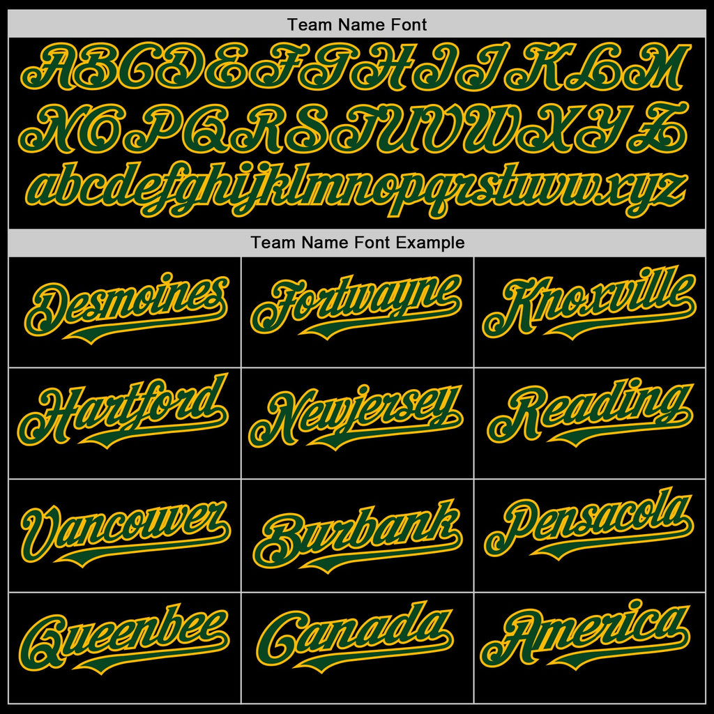 Custom Black Green-Gold Line Authentic Baseball Jersey