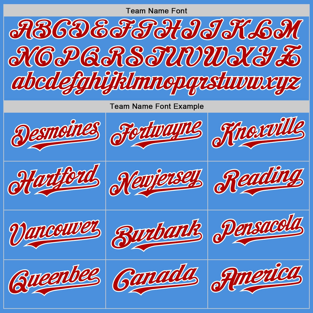 Custom Electric Blue Red-White Line Authentic Baseball Jersey