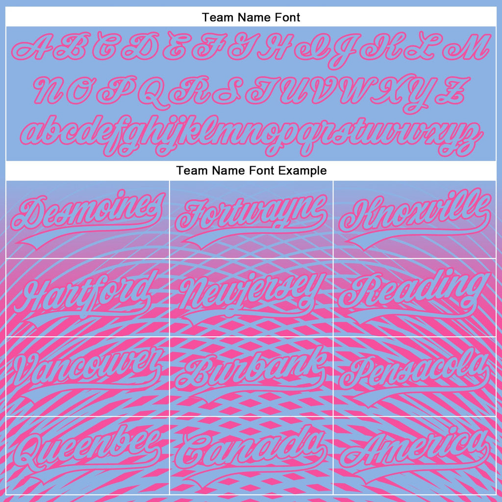Custom Light Blue Pink 3D Pattern Design Gradient Lines Authentic Baseball Jersey