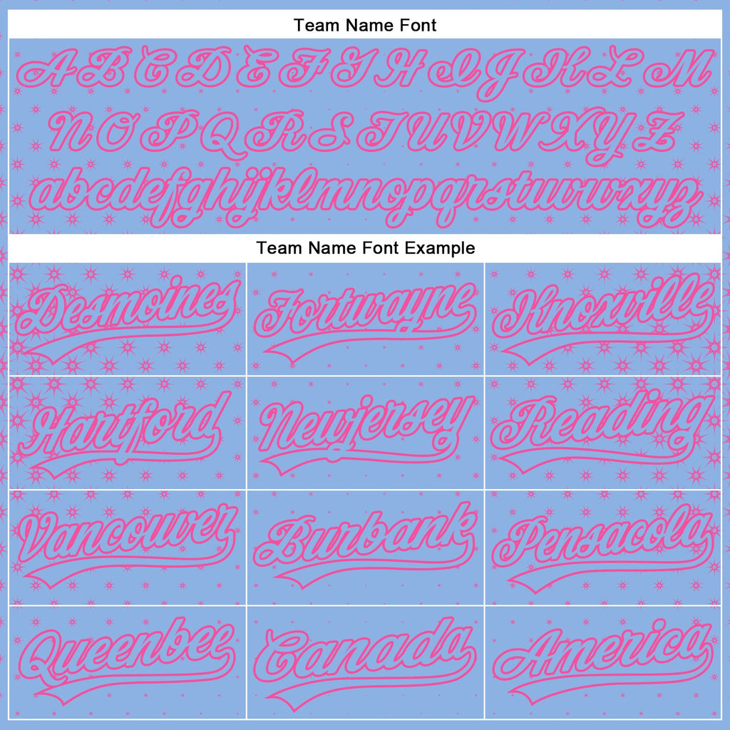 Custom Light Blue Pink 3D Pattern Design Geometric Stars Authentic Baseball Jersey