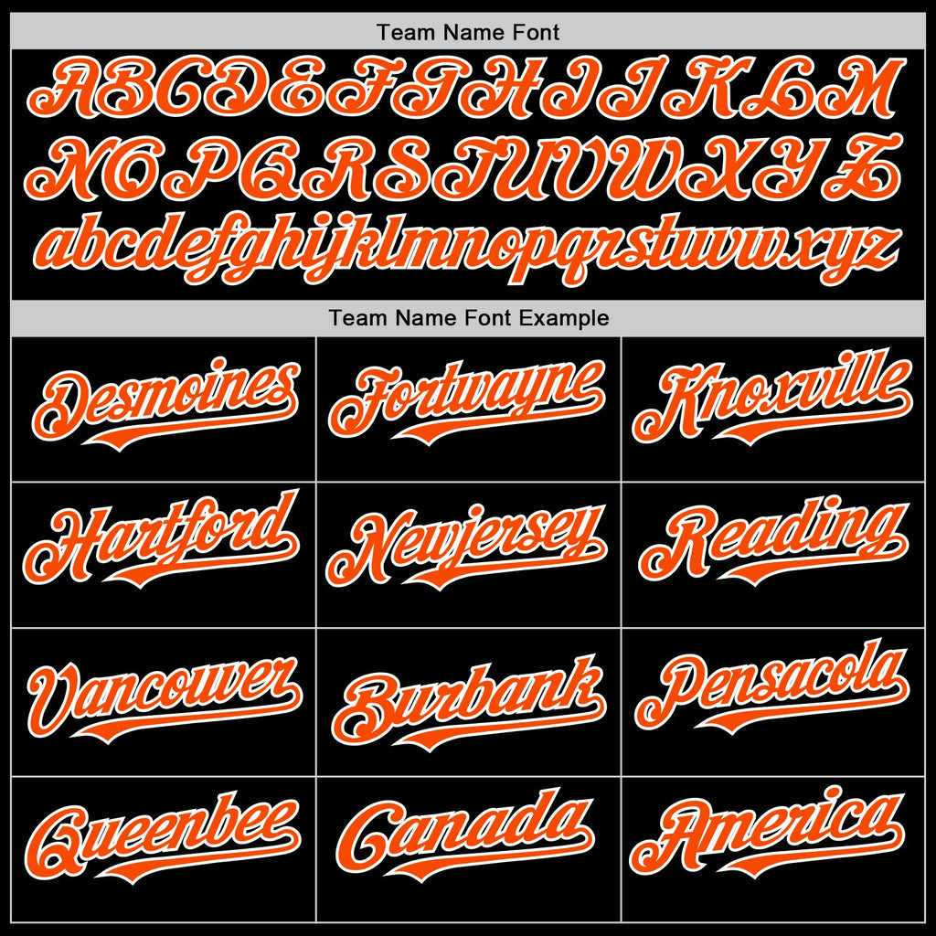 Custom Black Orange-White 3D Pattern Design Gradient Style Twinkle Star Authentic Baseball Jersey