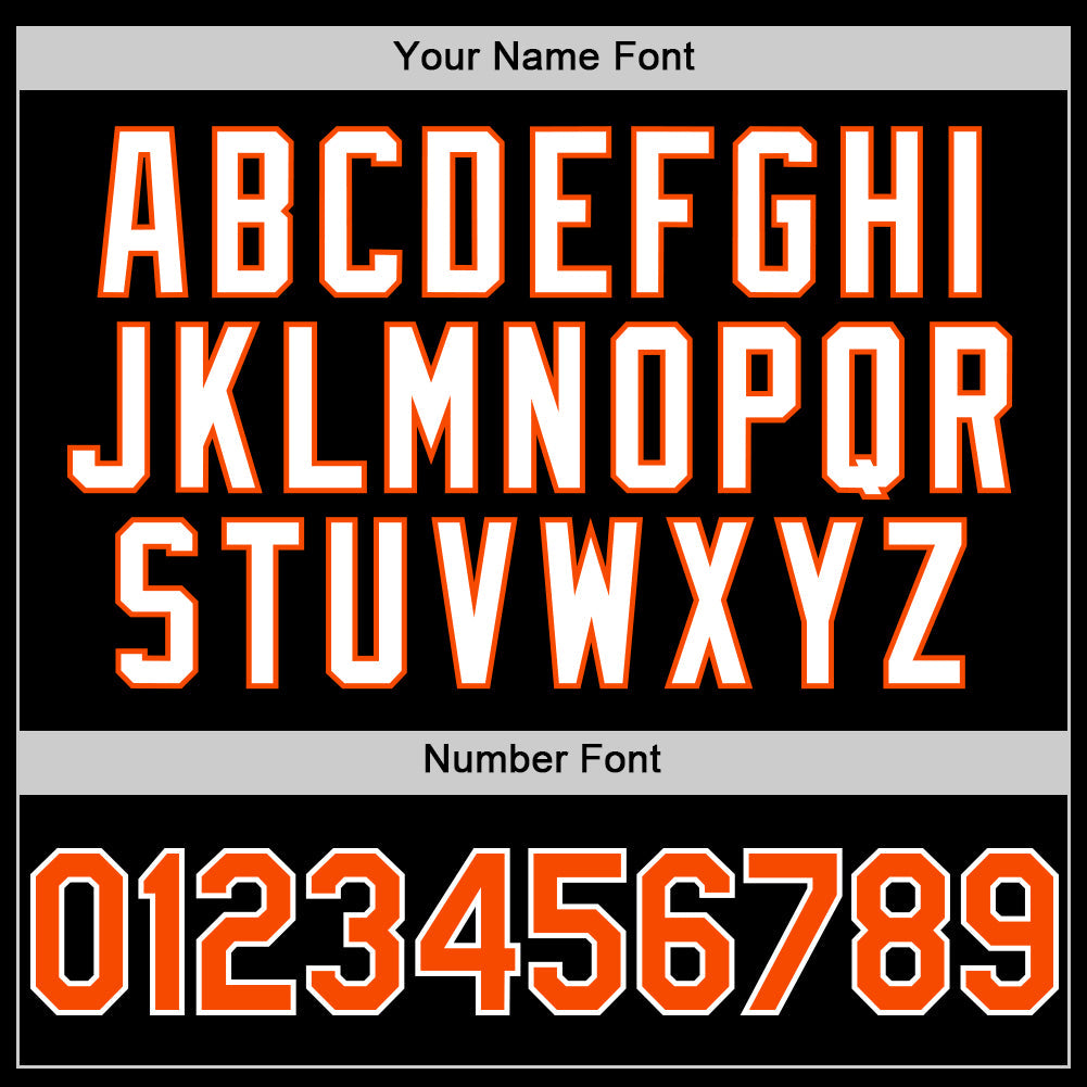 Custom Black Orange-White 3D Pattern Design Gradient Style Twinkle Star Authentic Baseball Jersey