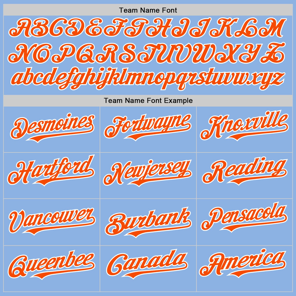Custom Light Blue Orange-White 3D Pattern Design Gradient Style Twinkle Star Authentic Baseball Jersey