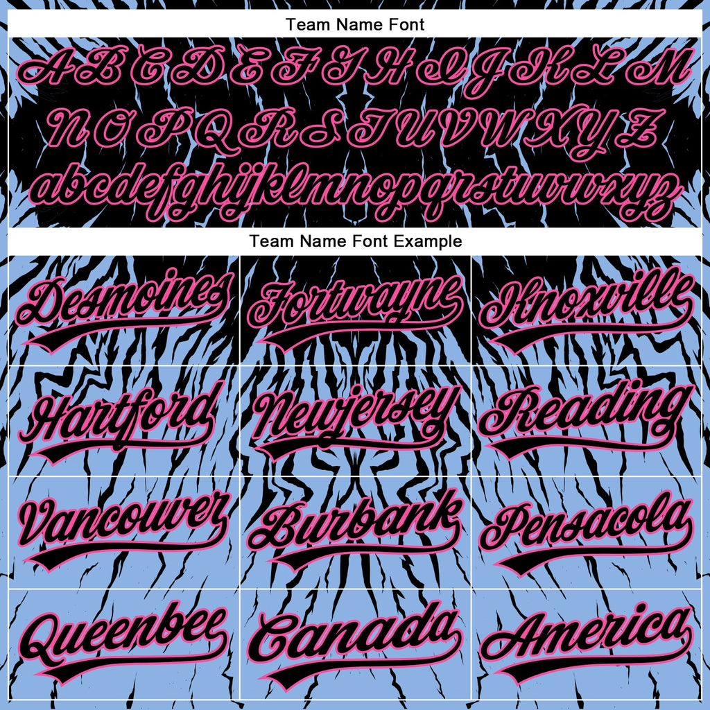 Custom Black Light Blue-Pink 3D Pattern Design Abstract Wave Authentic Baseball Jersey
