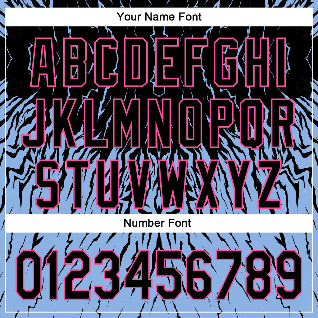 Custom Black Light Blue-Pink 3D Pattern Design Abstract Wave Authentic Baseball Jersey