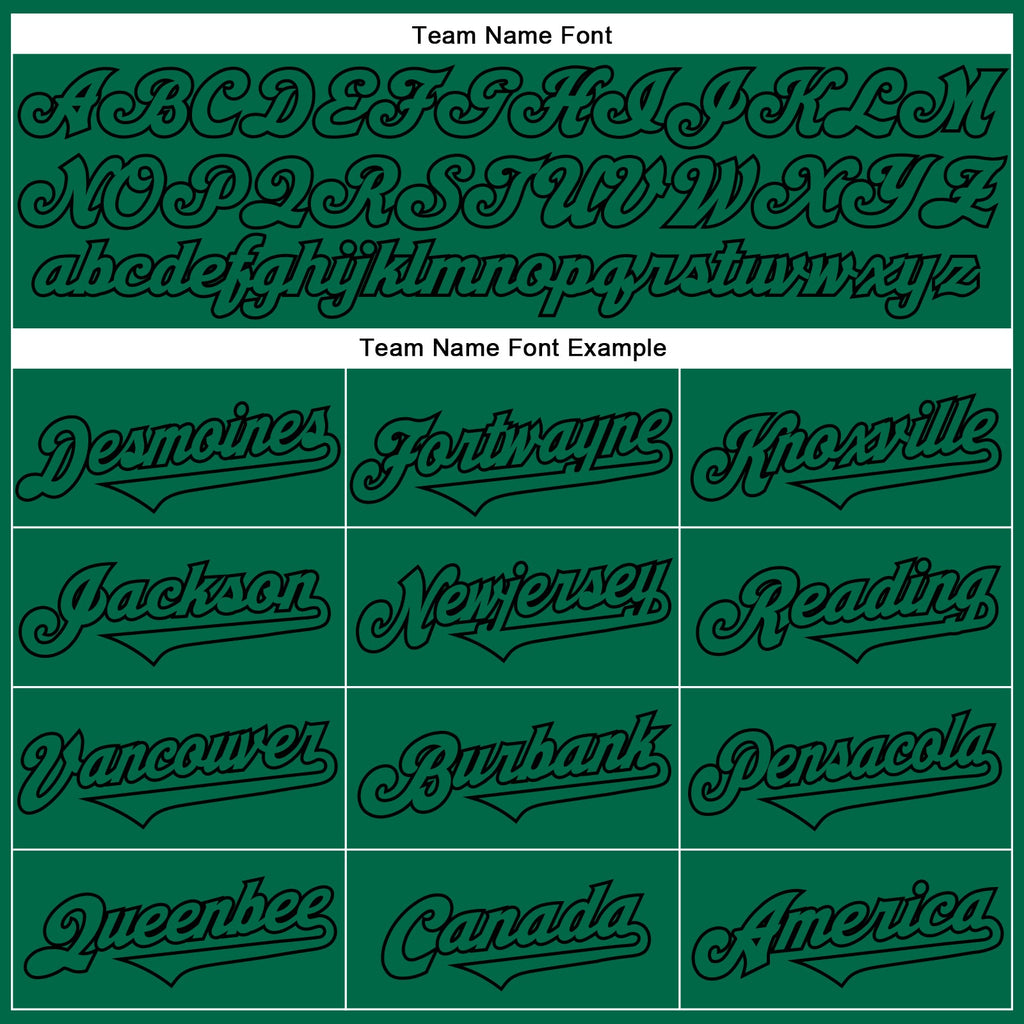 Custom Kelly Green Black 3D Pattern Design Rave Halloween Pumpkin Authentic Baseball Jersey
