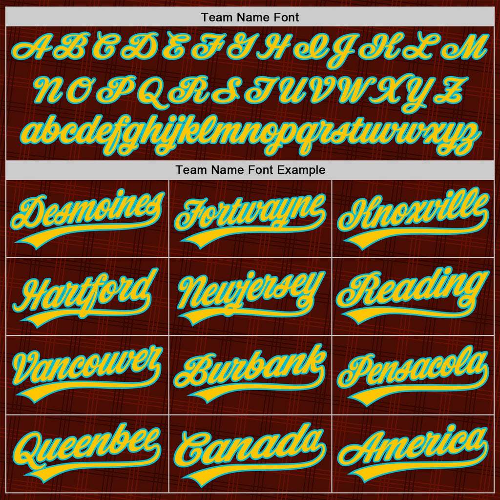 Custom Brown Yellow-Lakes Blue 3D Pattern Design Father's Day King Crown Authentic Baseball Jersey