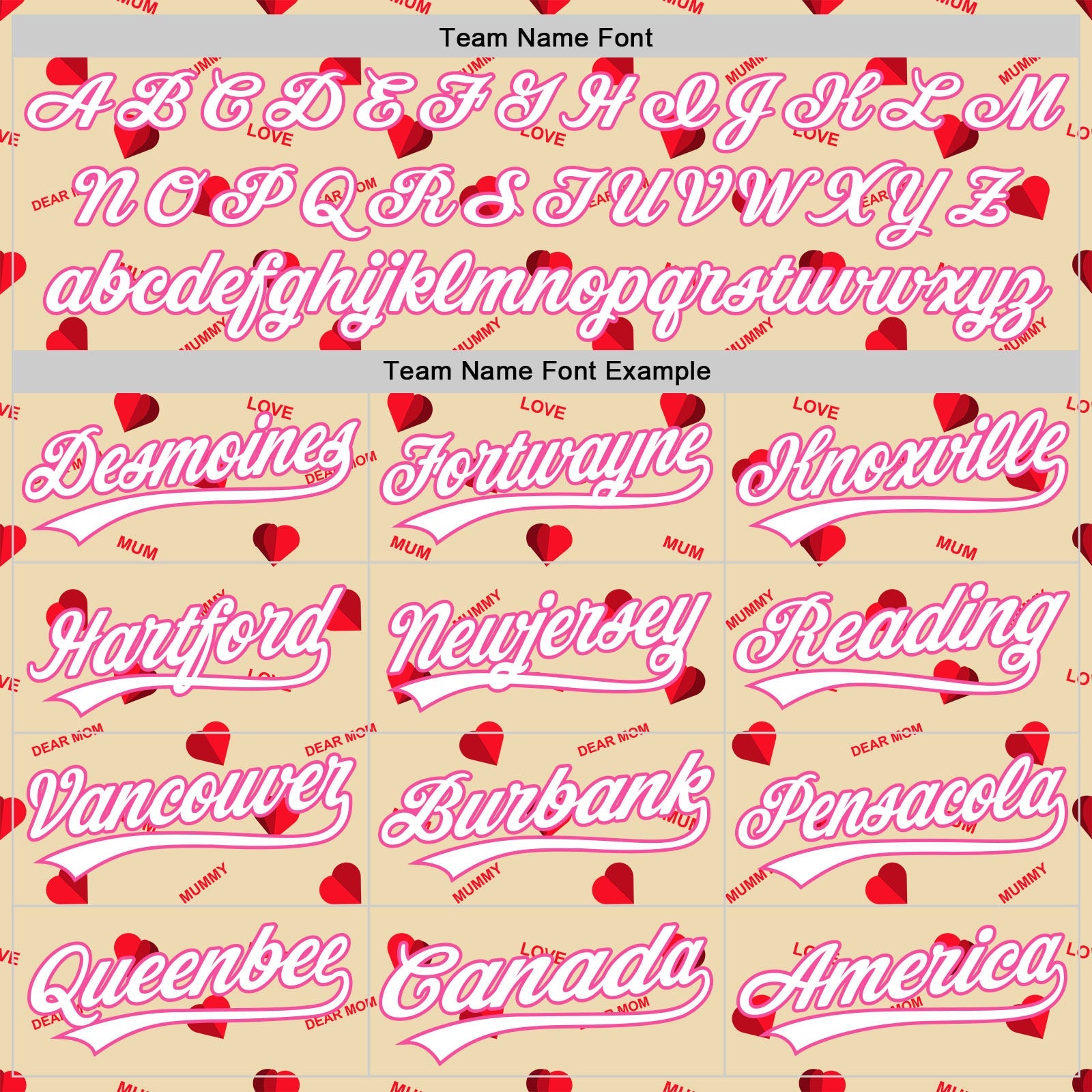 Custom Cream White-Pink 3D Pattern Design Mother's Day Love Authentic Baseball Jersey