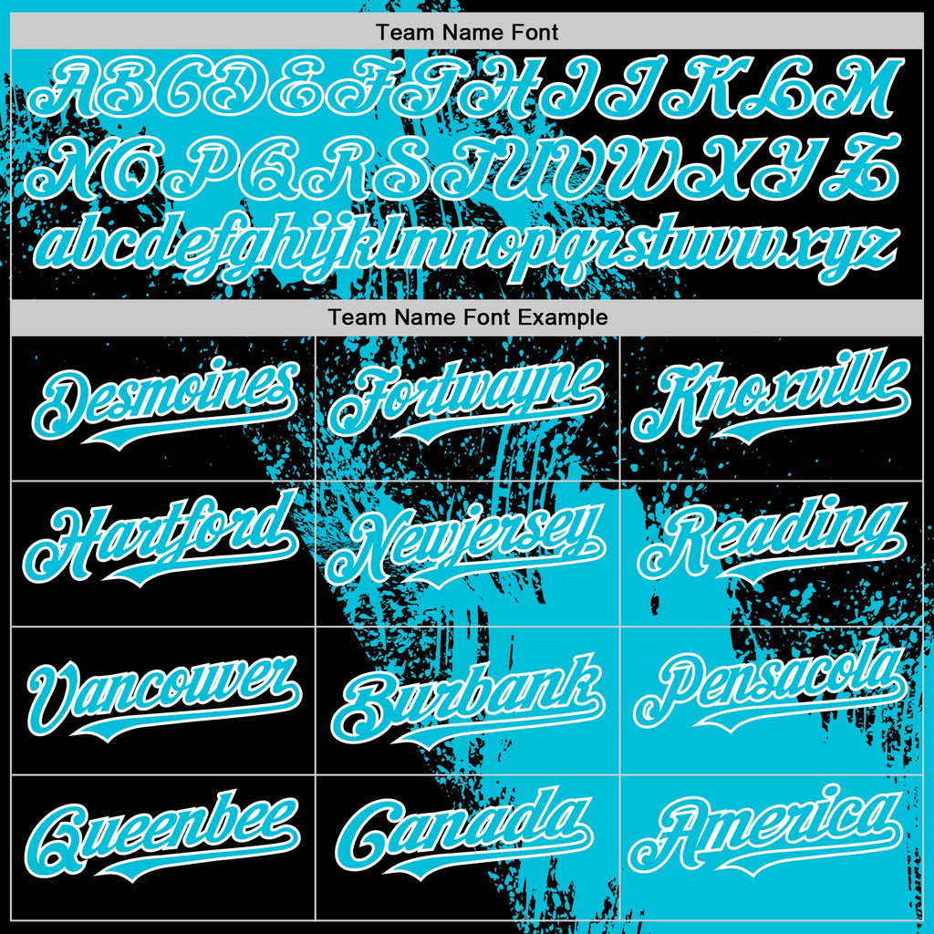Custom Lakes Blue Black-White 3D Pattern Design Abstract Brush Stroke Authentic Baseball Jersey