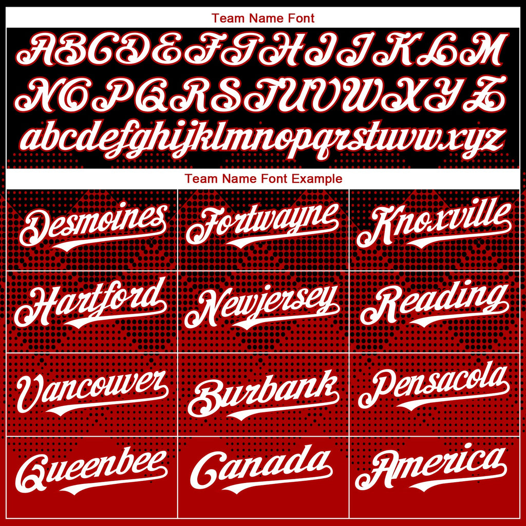 Custom Black White-Red 3D Gradient Square Shape Authentic Baseball Jersey