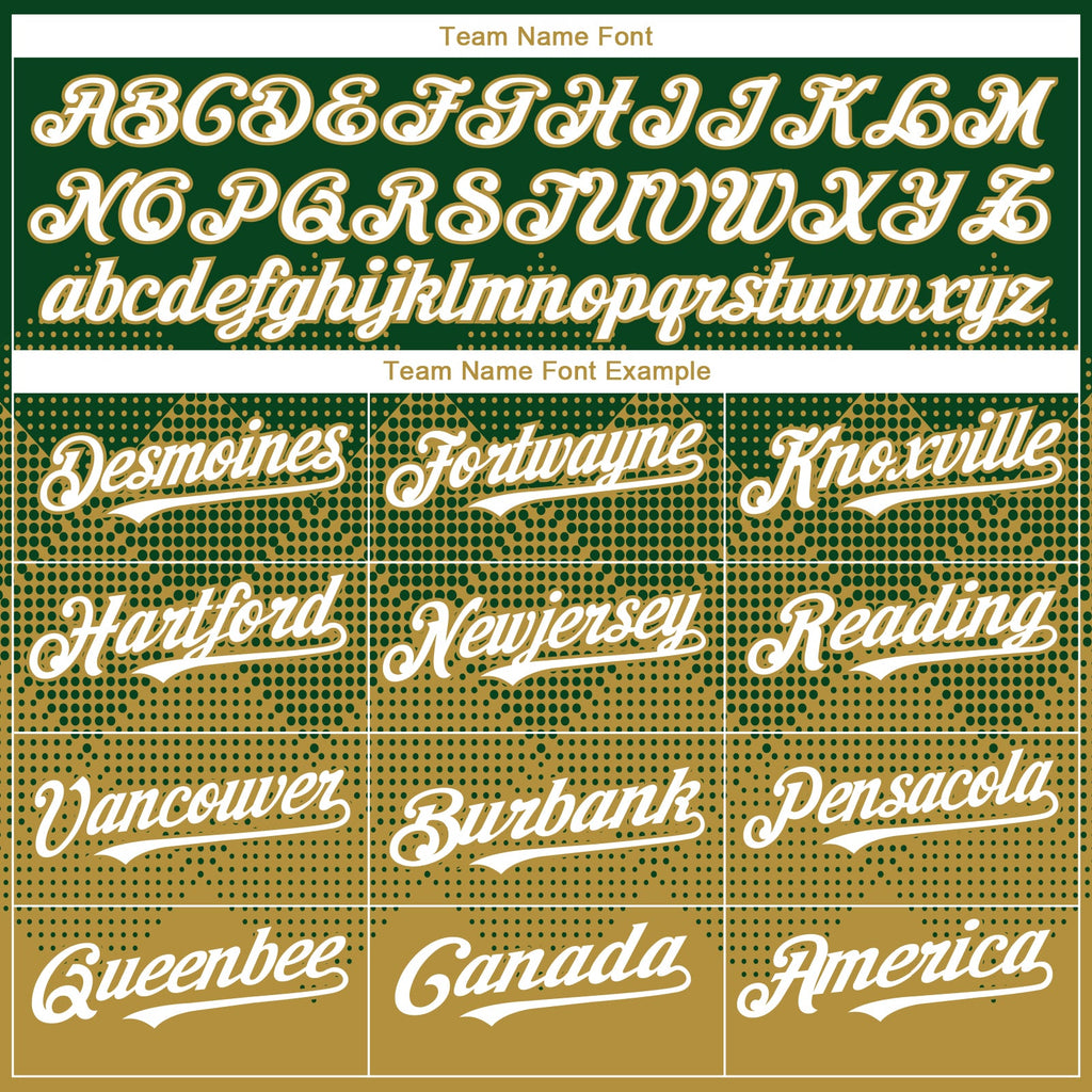 Custom Green White-Old Gold 3D Gradient Square Shape Authentic Baseball Jersey