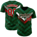 Custom Green Kelly Green Red-White 3D Mexico Authentic Baseball Jersey