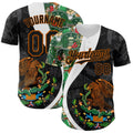 Custom Black Kelly Green Texas Orange-White 3D Mexico Authentic Baseball Jersey
