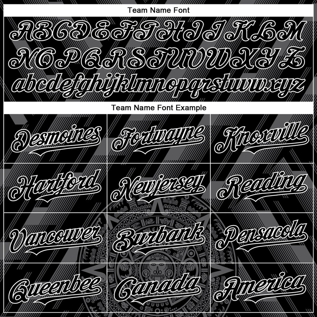 Custom Black Steel Gray-White 3D Mexico Authentic Baseball Jersey