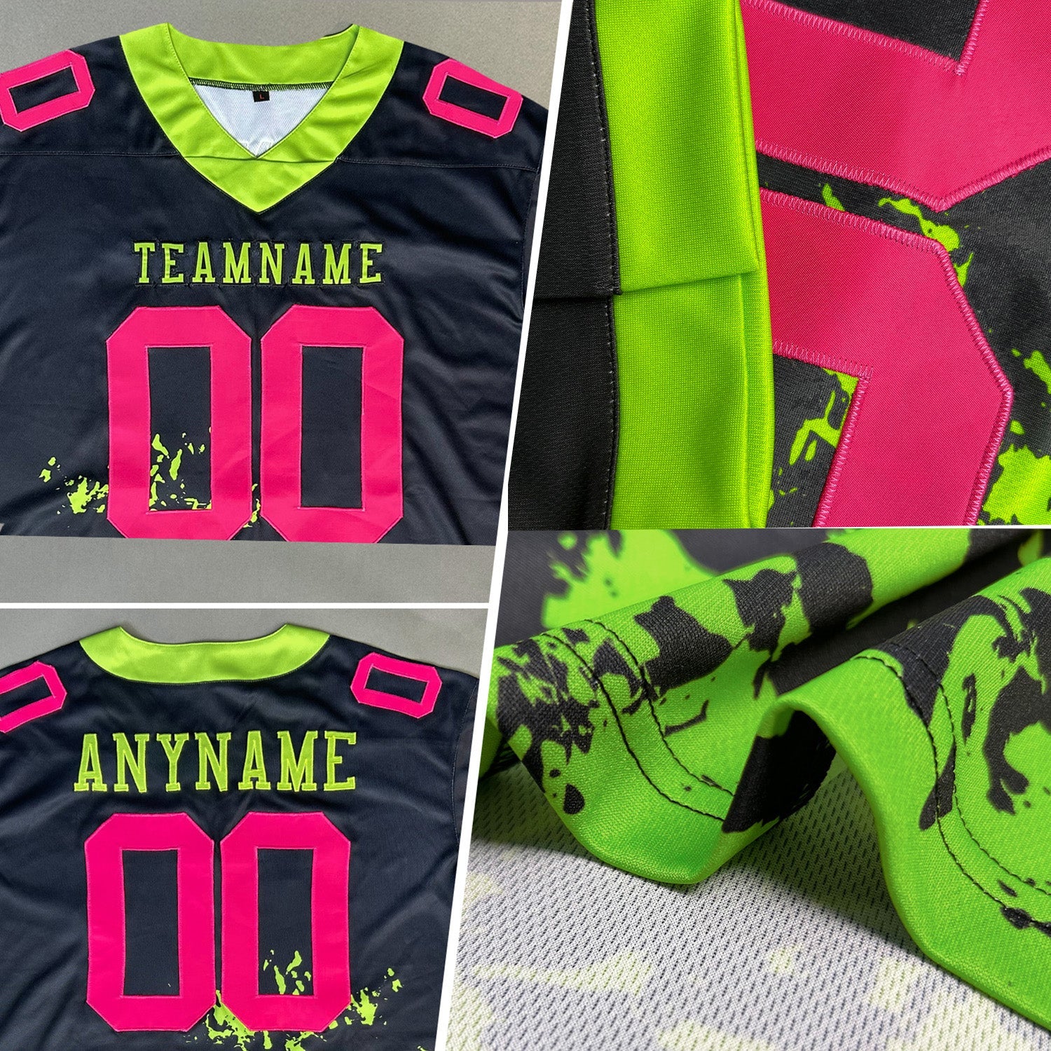 Custom Black Kelly Green White-Red 3D Pattern Mexico Authentic Football Jersey