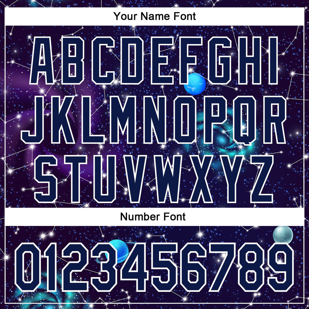 Custom Dark Purple Navy-White 3D Pattern Design Outer Space Galaxy Solar Authentic Baseball Jersey