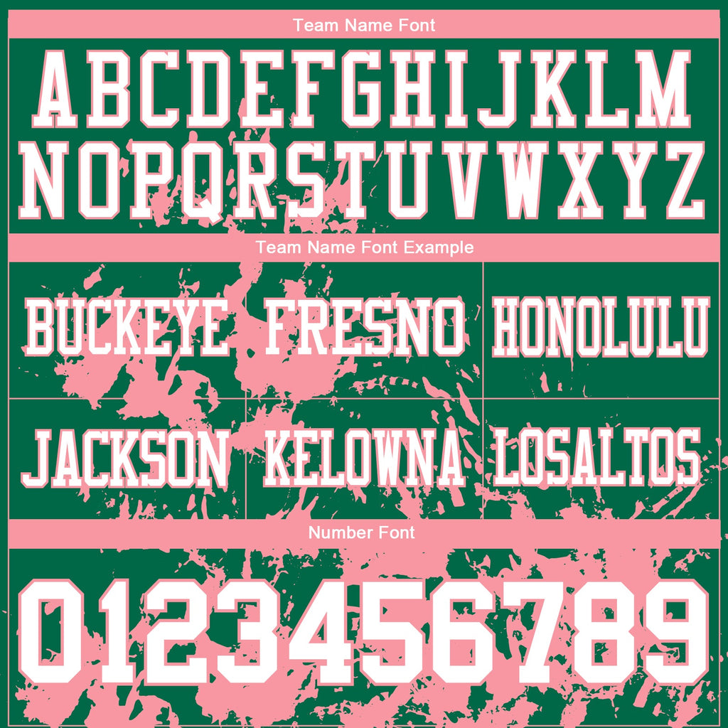 Custom Kelly Green White-Medium Pink 3D Pattern Splash Authentic Football Jersey